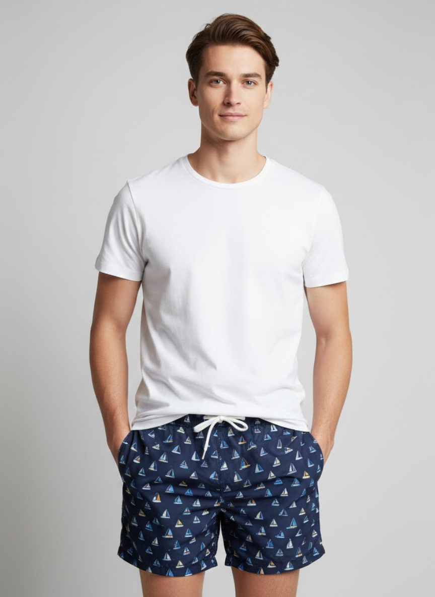 Conjunto Camiseta Peta + Calção Azul Tropical