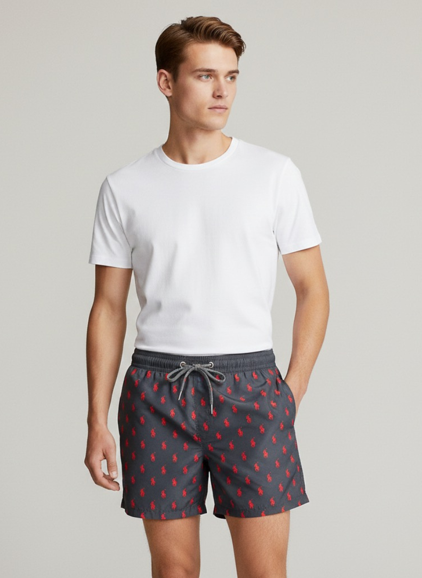 Conjunto Camiseta Branca + Calção Tropical Polo