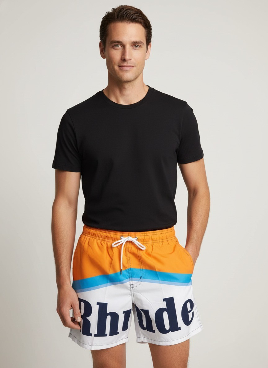 Conjunto Camiseta Preta + Calção Tropical Rhude