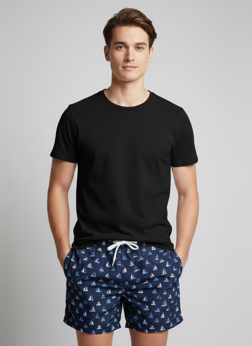 Conjunto Camiseta Peta + Calção Azul Tropical