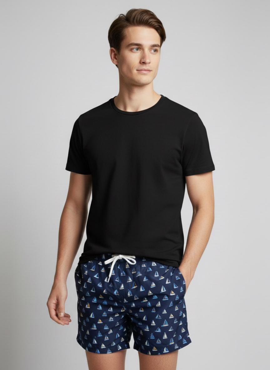 Conjunto Camiseta Peta + Calção Azul Tropical